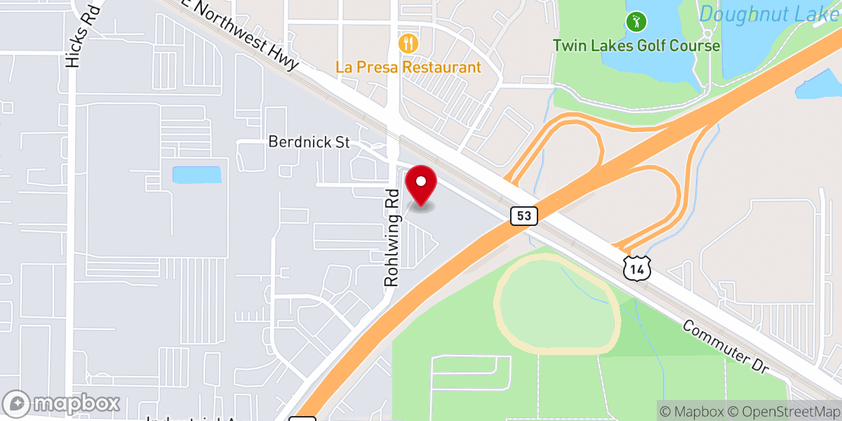 Map showing location of Harvest Bible Chapel - Rolling Meadows
