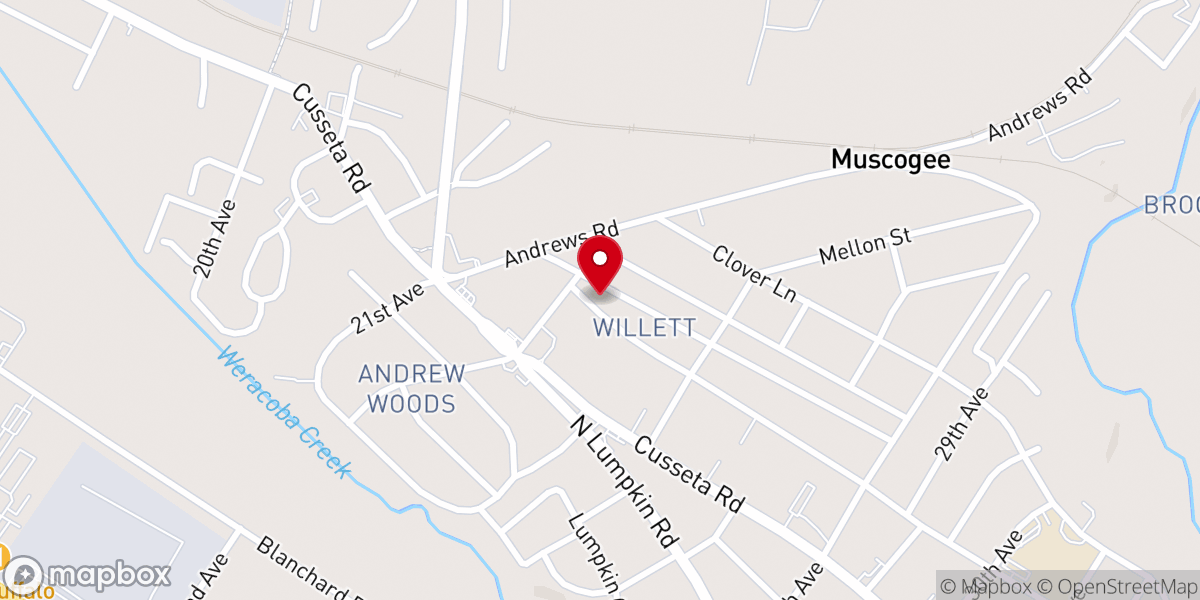 Map showing location of Mt Olive Baptist Church
