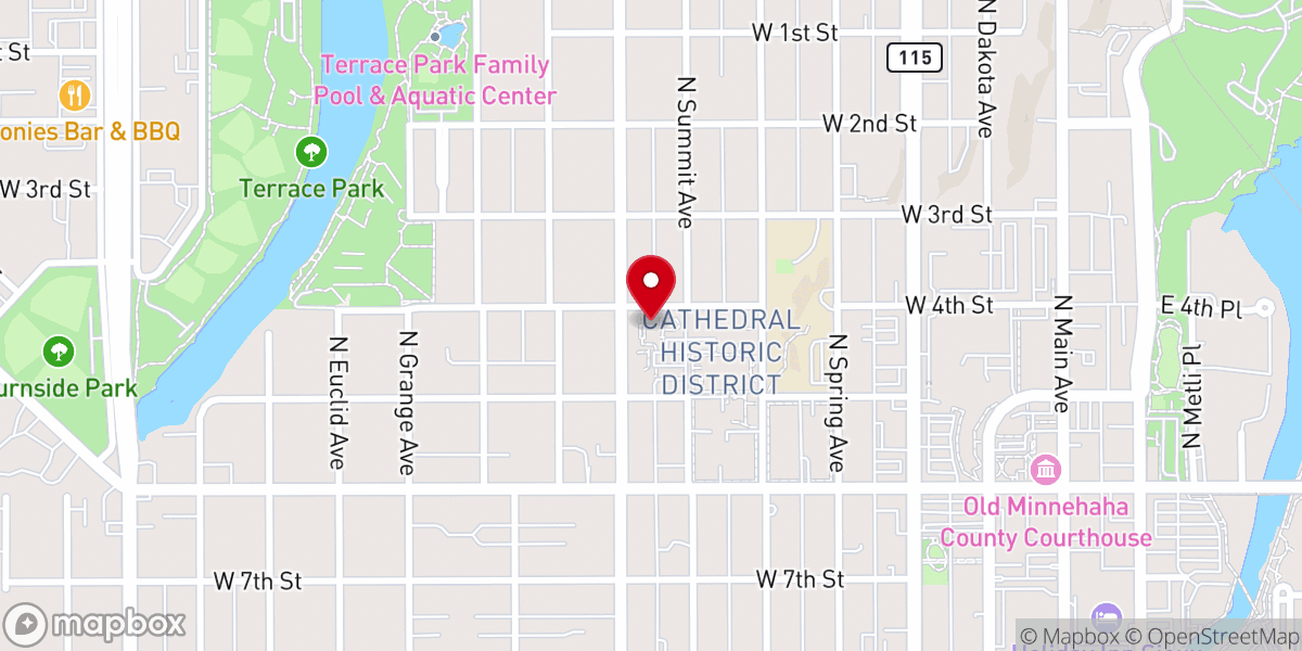 Map showing location of Perpetual Adoration Sisters