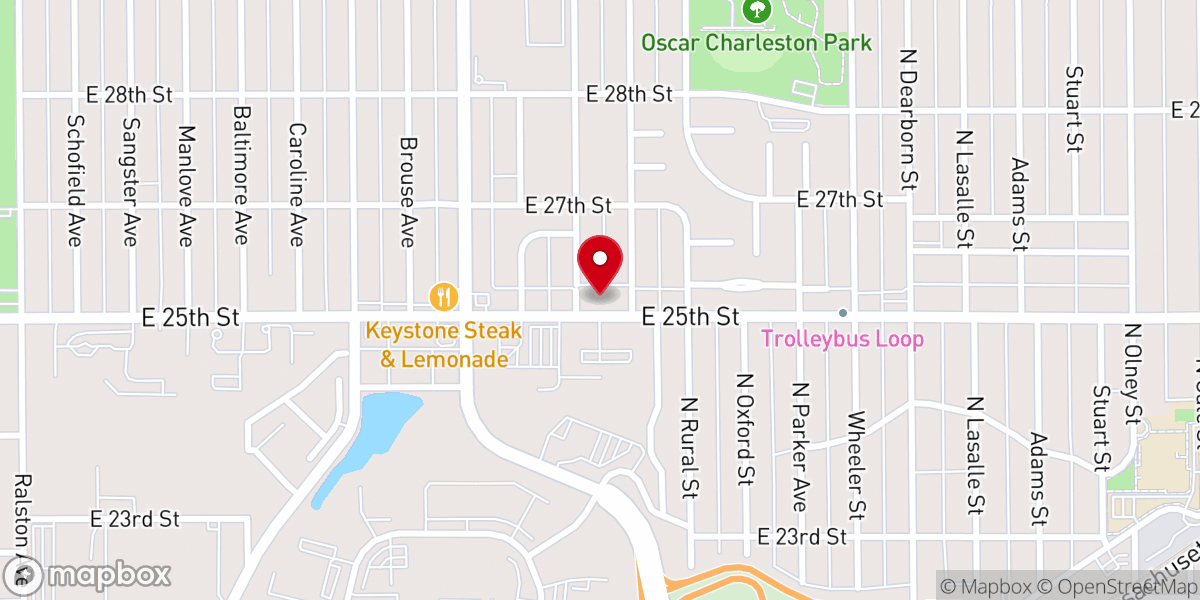 Map showing location of Galilee Baptist Church