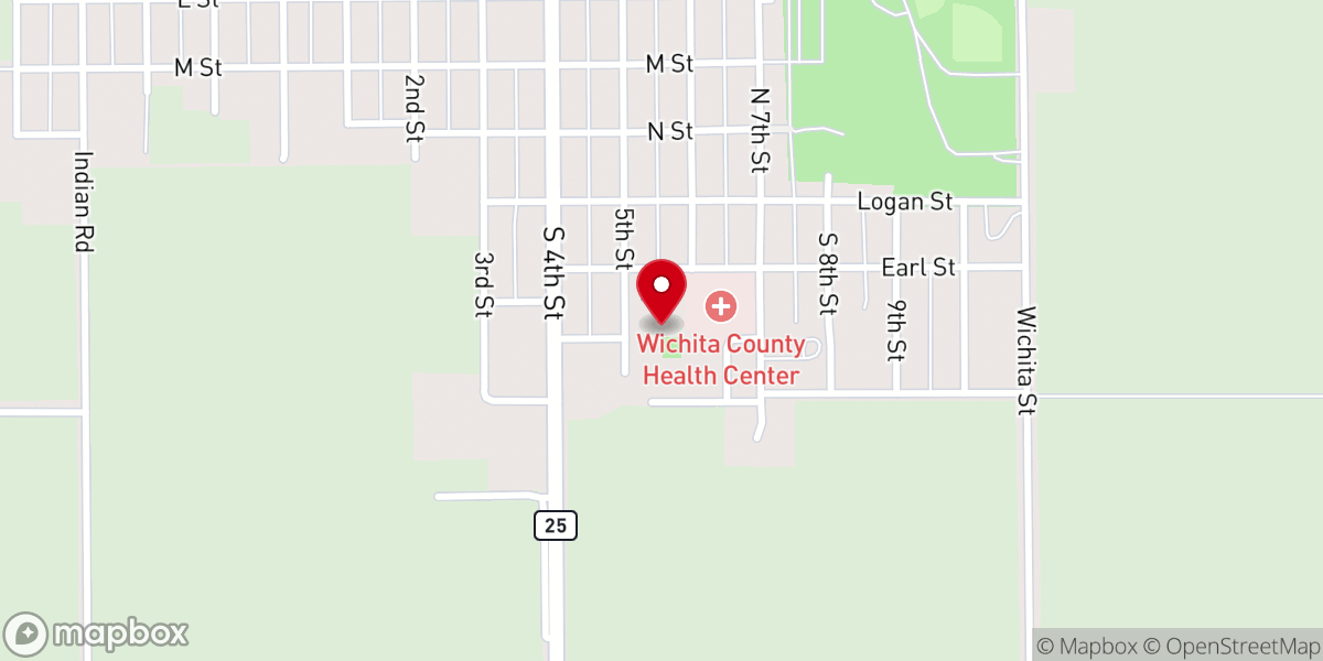 Map showing location of Parks Church