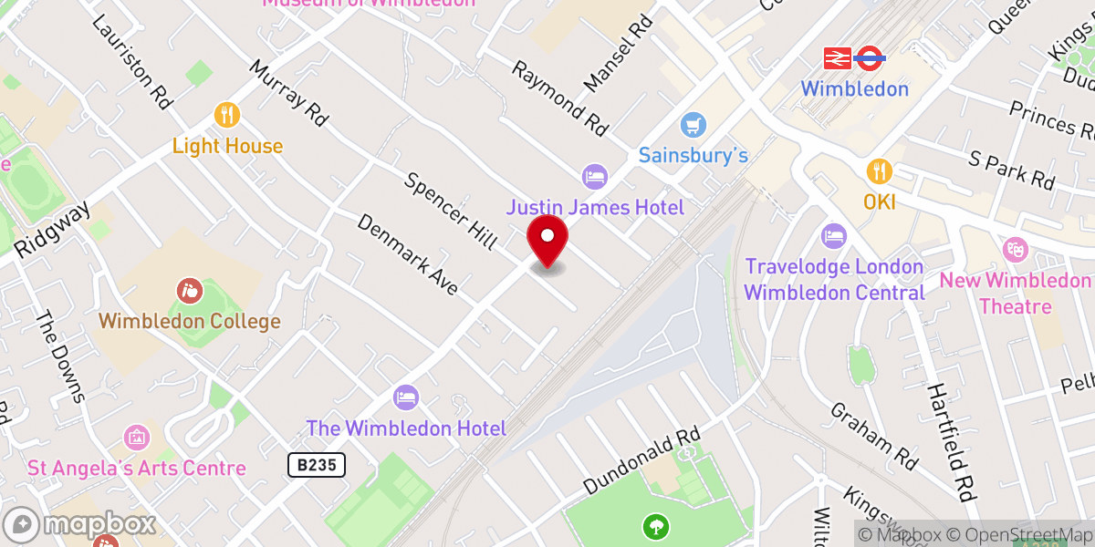 Map showing location of Wimbledon Quaker Meeting House