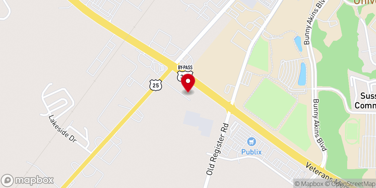 Map showing location of Gracewood Baptist Church