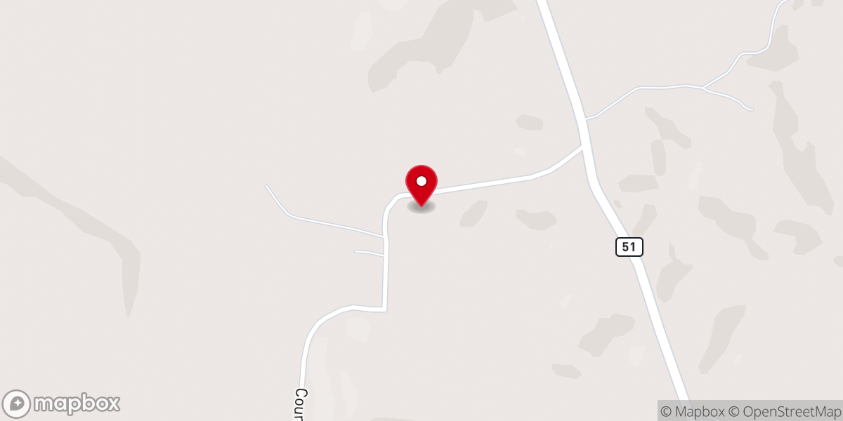 Map showing location of Little Valley Church