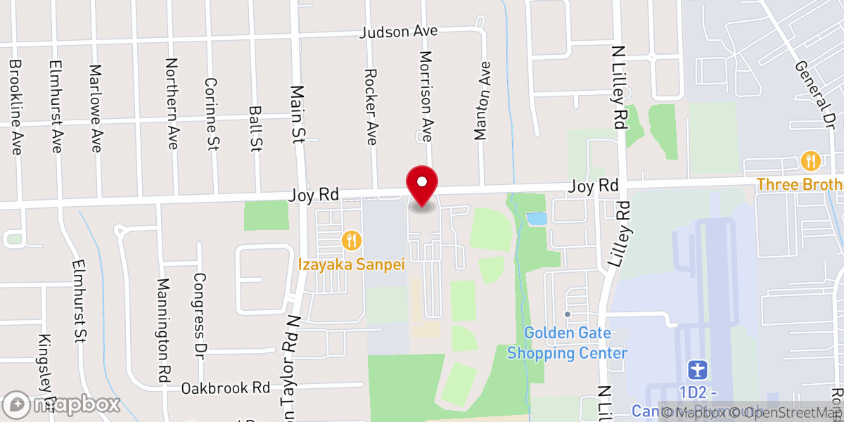 Map showing location of Calvary Baptist Church