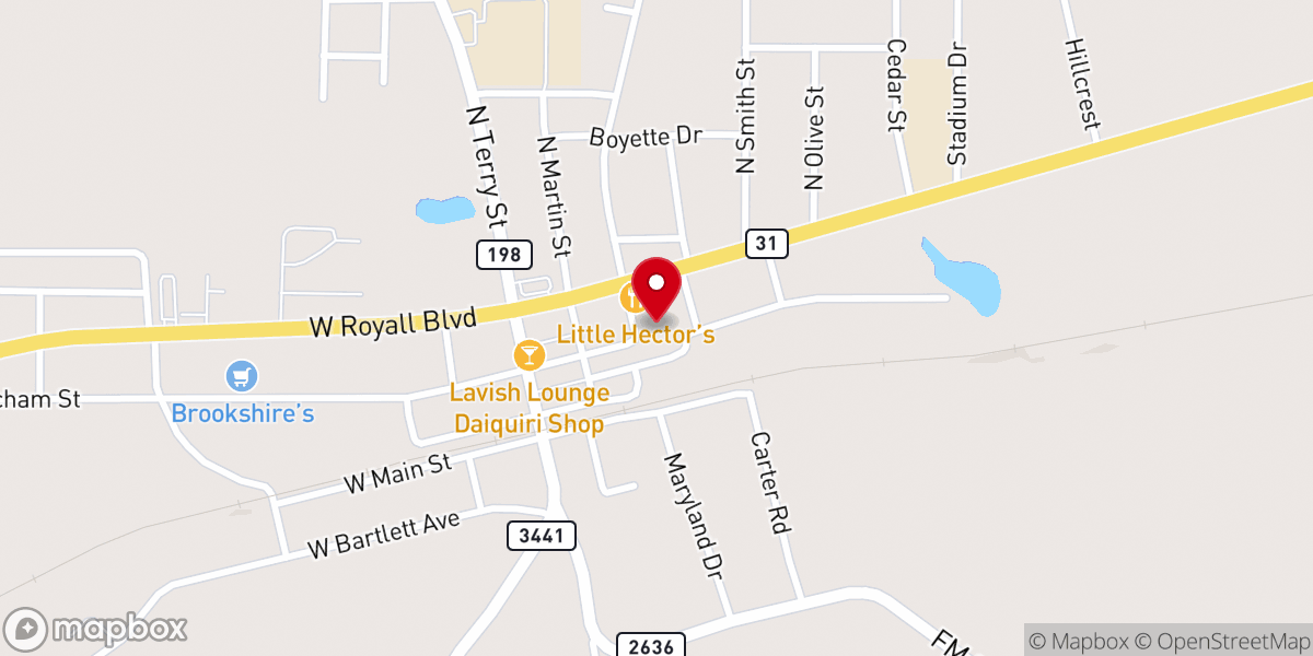 Map showing location of Malakoff First United Methodist Church