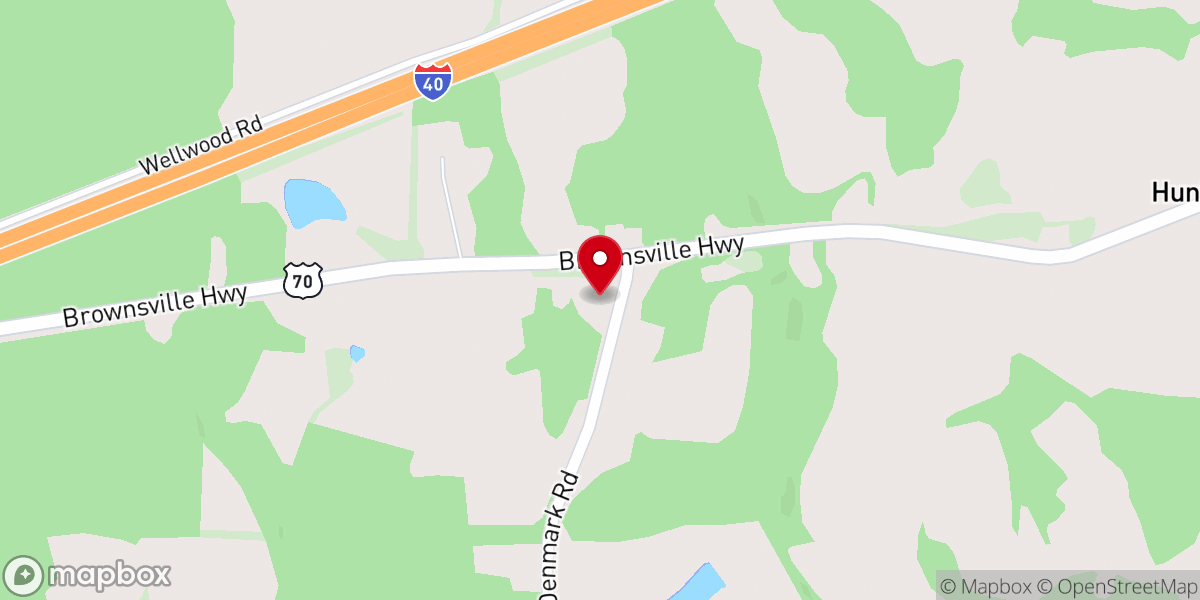 Map showing location of Johnson Grove Baptist Church