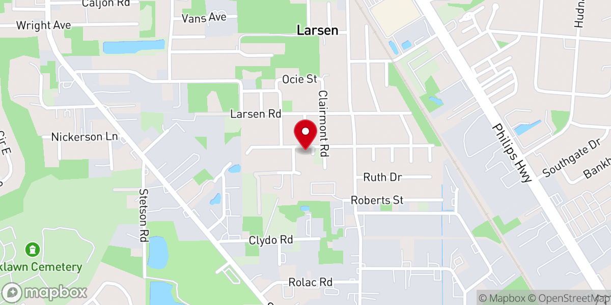 Map showing location of Chrstian United Baptist Church