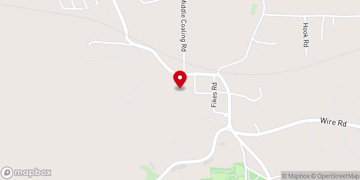 Map showing location of Coaling United Methodist Church