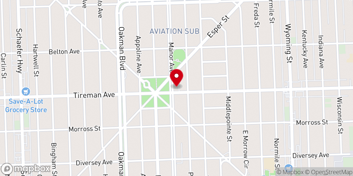 Map showing location of New Greater Oregon Saint John Baptist Church