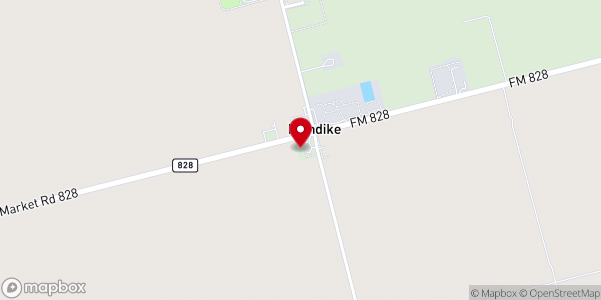 Map showing location of Klondike Baptist Church