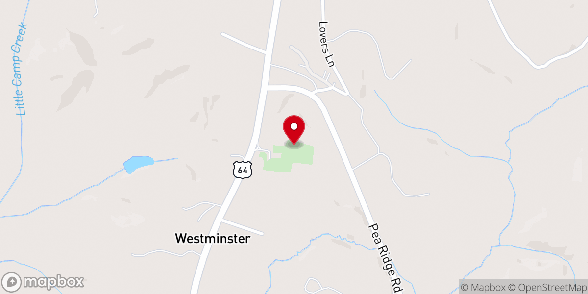 Map showing location of Brittain Presbyterian Church