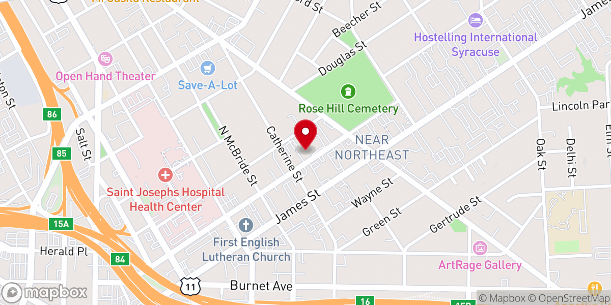 Map showing location of Victory Temple Fellowship Church