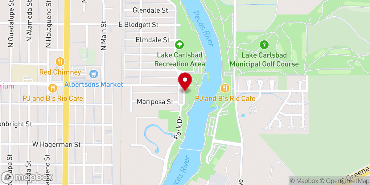 Map showing location of Carlsbad Water Park