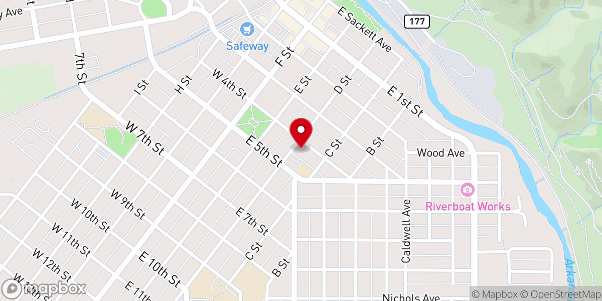 Map showing location of Salida First Baptist Church