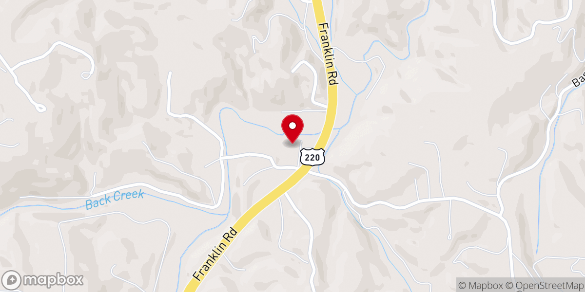 Map showing location of Red Hill Baptist Church