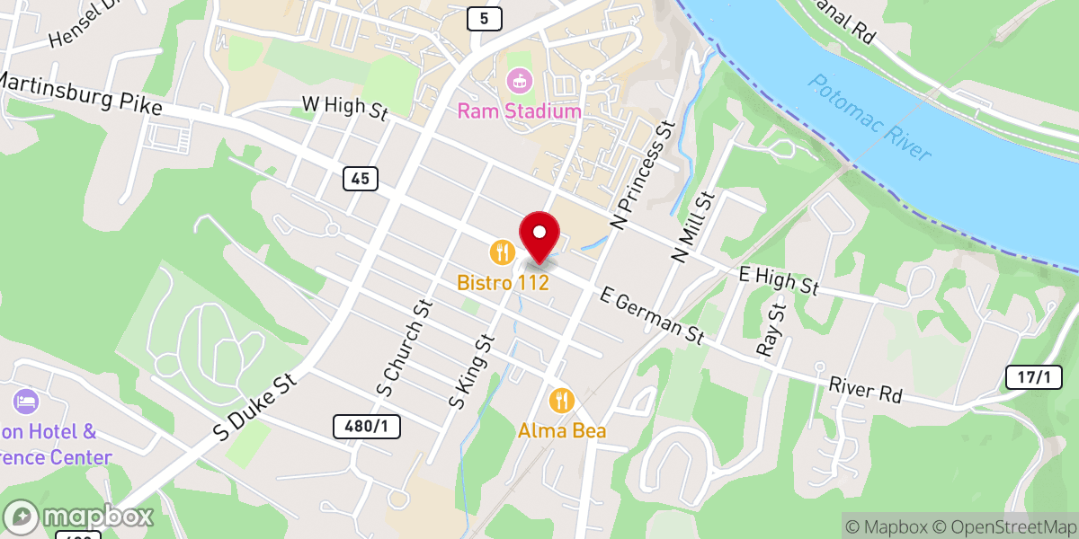 Map showing location of Maria's Taqueria
