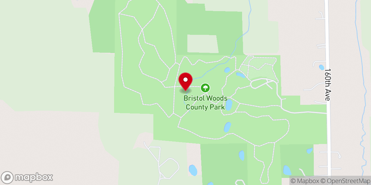 Map showing location of Bristol Woods County Park