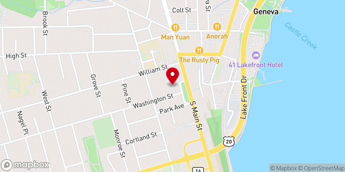 Map showing location of The Presbyterian Church in Geneva