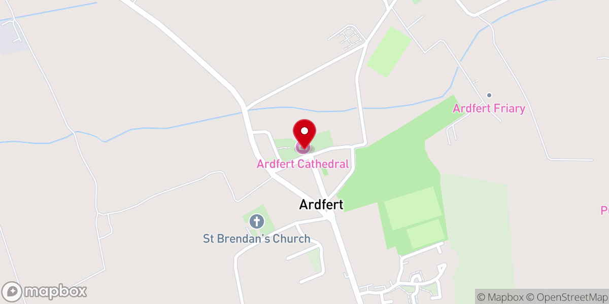 Map showing location of Ardfert Cathedral