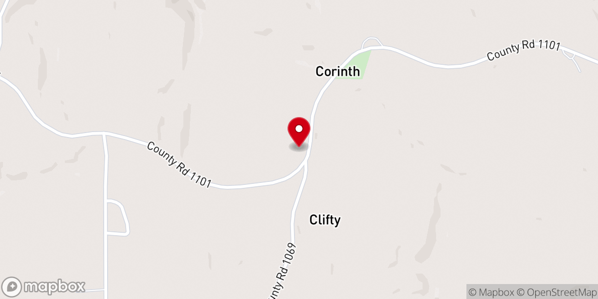 Map showing location of Corinth West Methodist Church