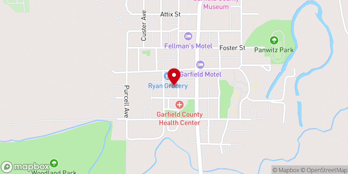 Map showing location of Assembly of God Church