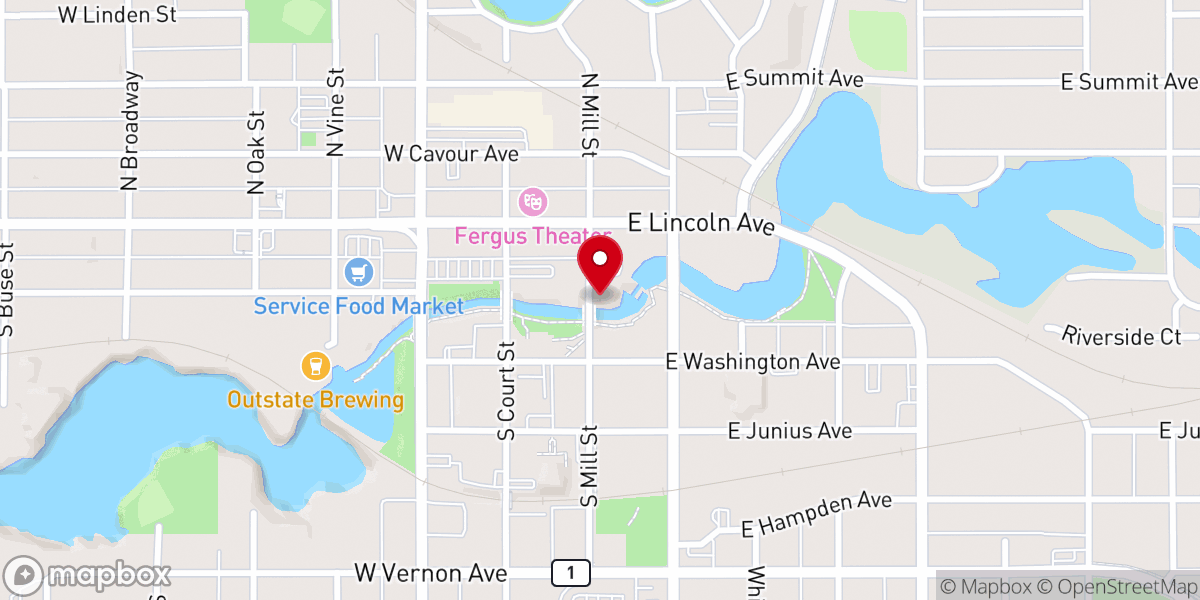 Map showing location of Lake Region Arts Council