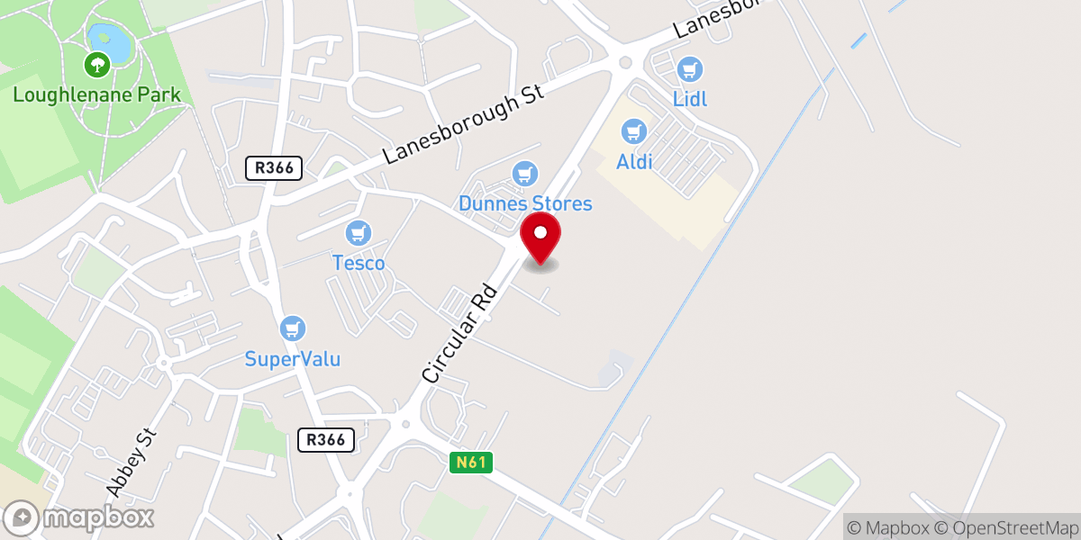 Map showing location of Roscommon Arts Centre