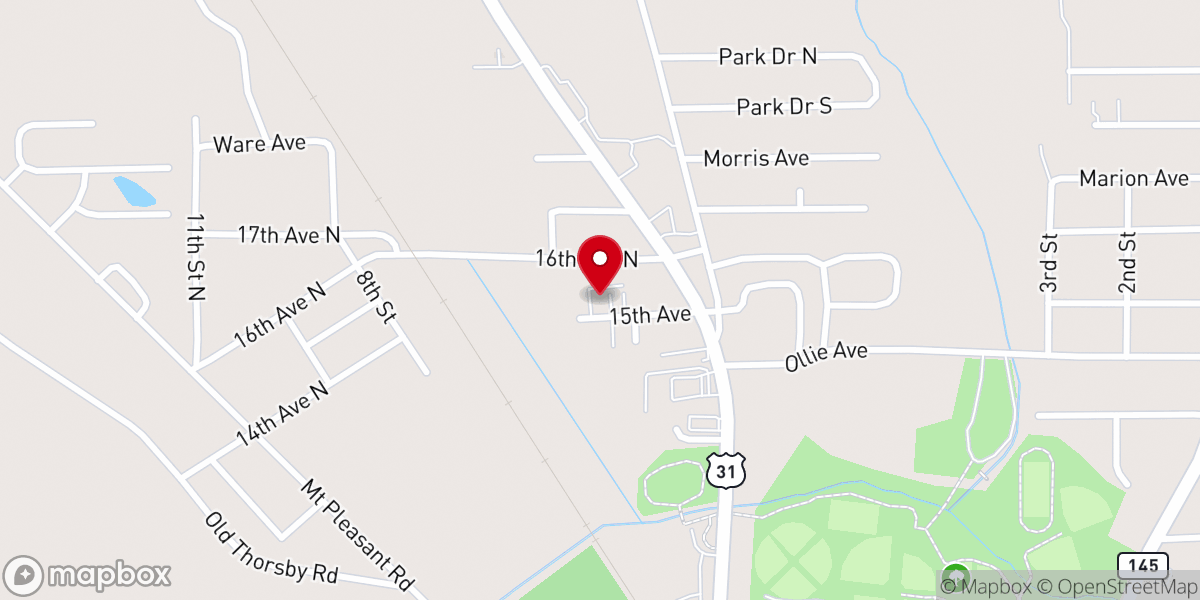 Map showing location of Clanton Church of God