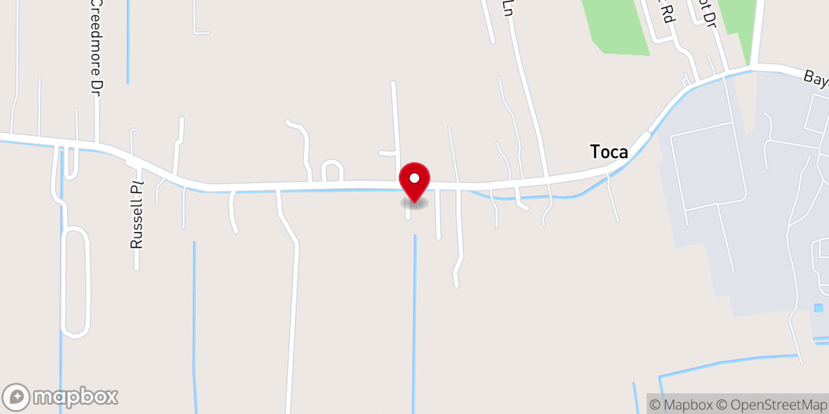 Map showing location of Delacroix Hope Baptist Church