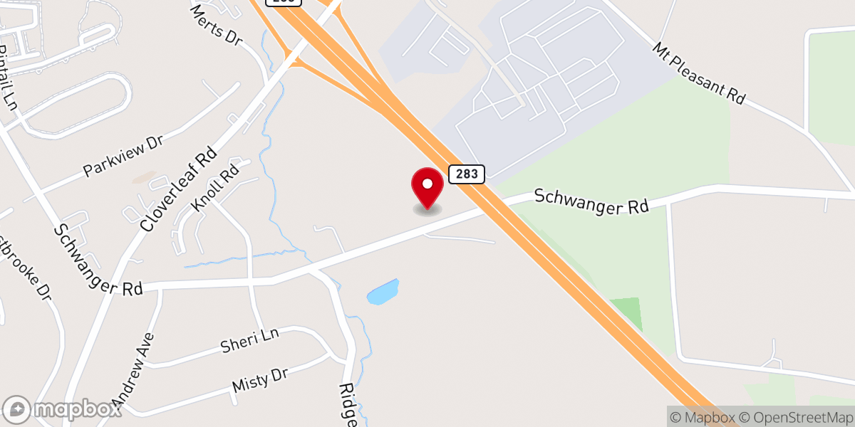 Map showing location of Rheems Mennonite Church