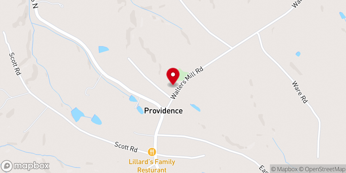 Map showing location of Providence Baptist Church