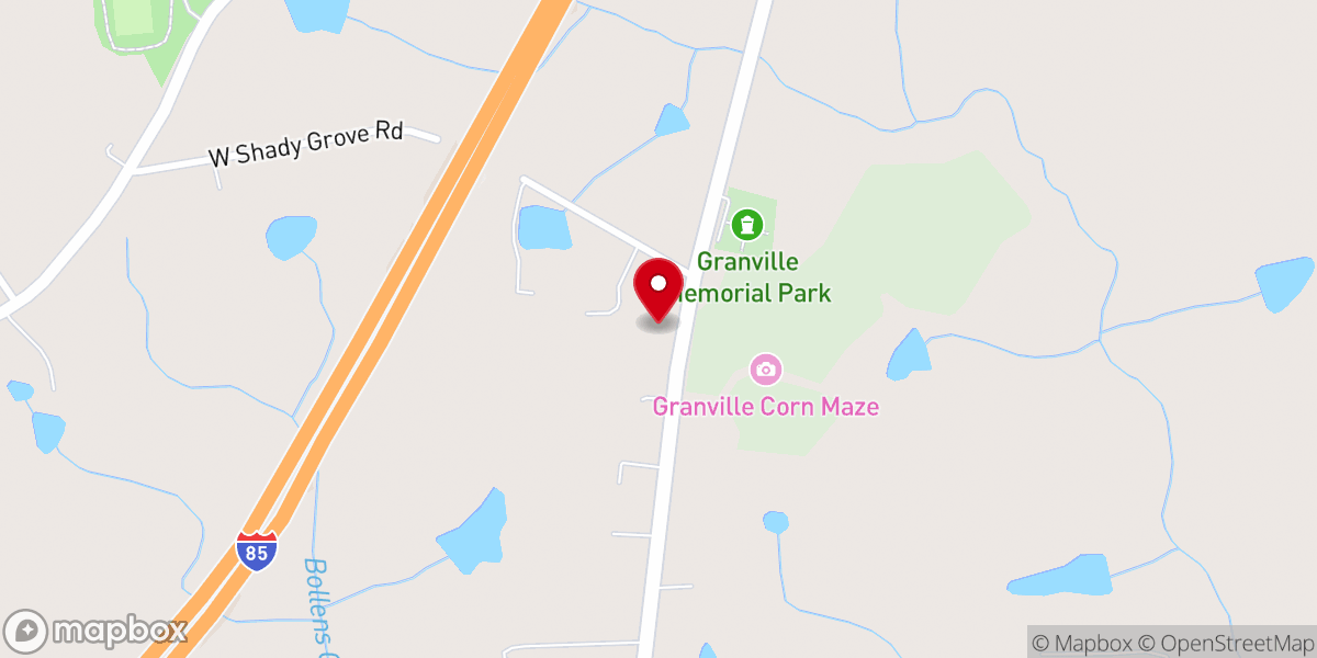 Map showing location of Shady Grove Church