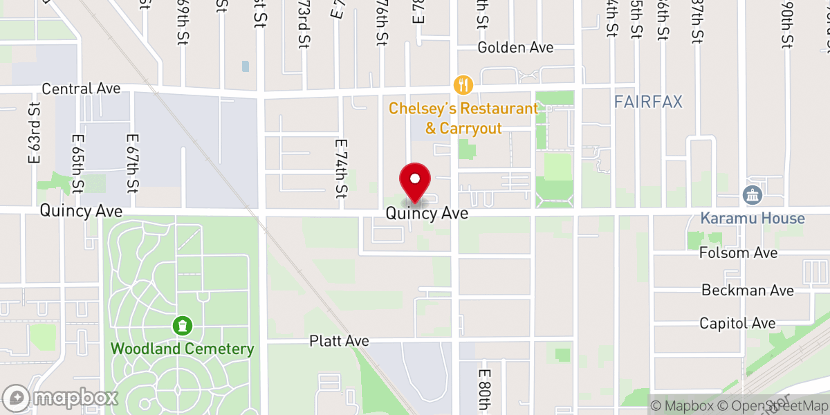 Map showing location of Allen Temple African Methodist Episcopal Church