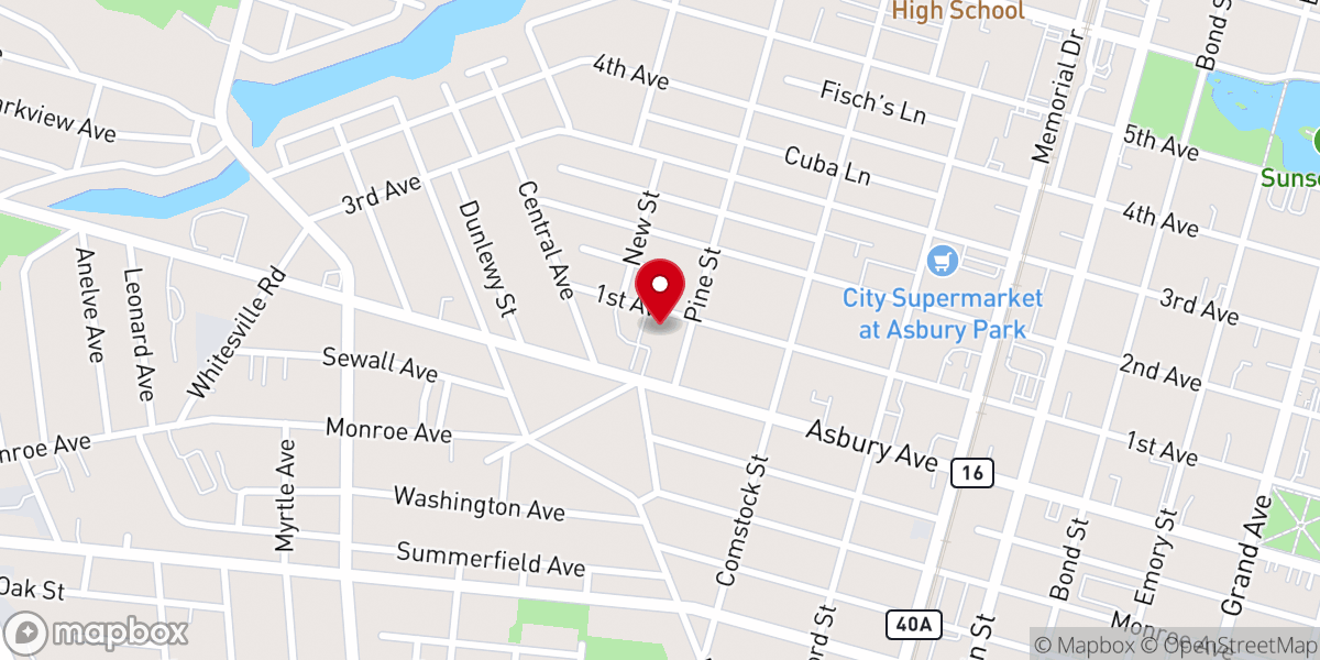 Map showing location of Mother of Mercy Parish