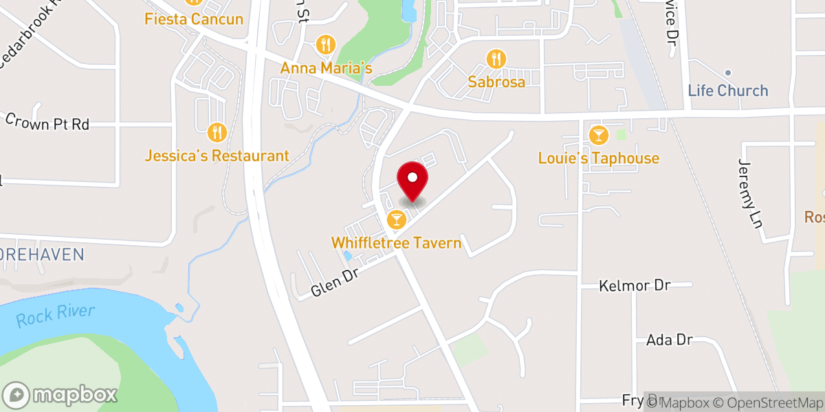 Map showing location of New Life Tabernacle