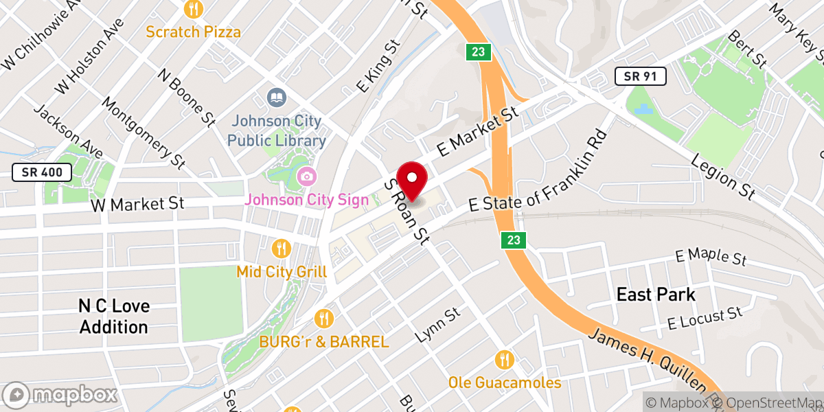 Map showing location of East Ridge Church Inc