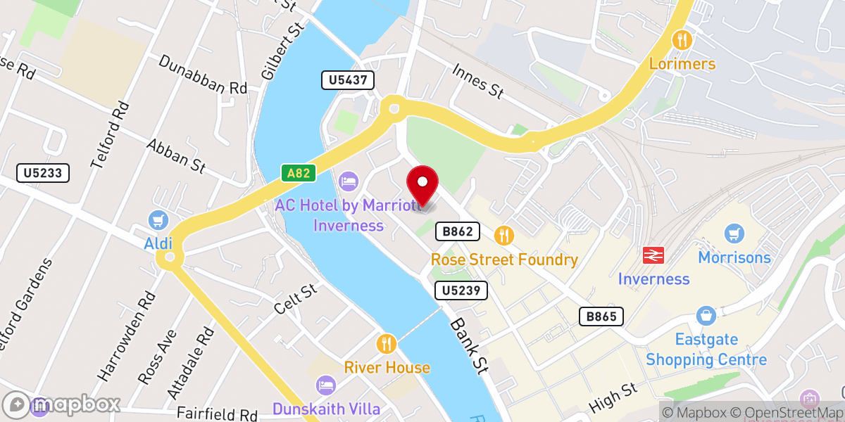 Map showing location of Church of God Inverness Pentecostal