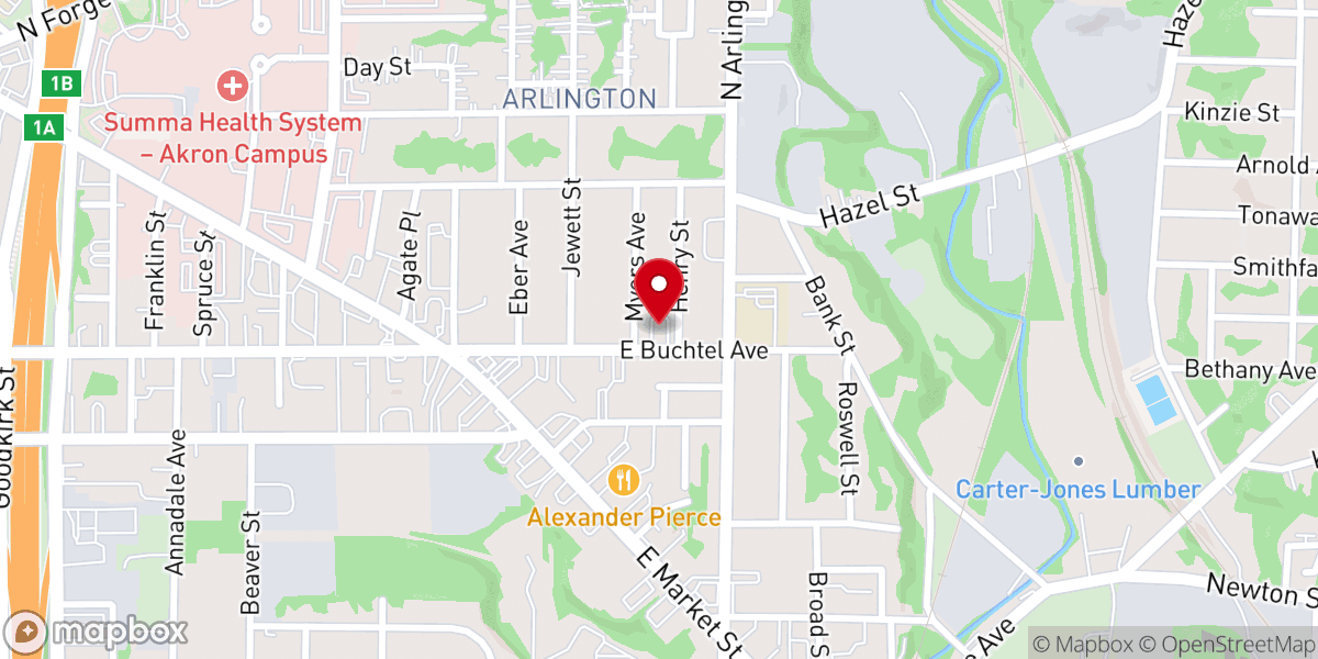 Map showing location of Equip Church International - Akron
