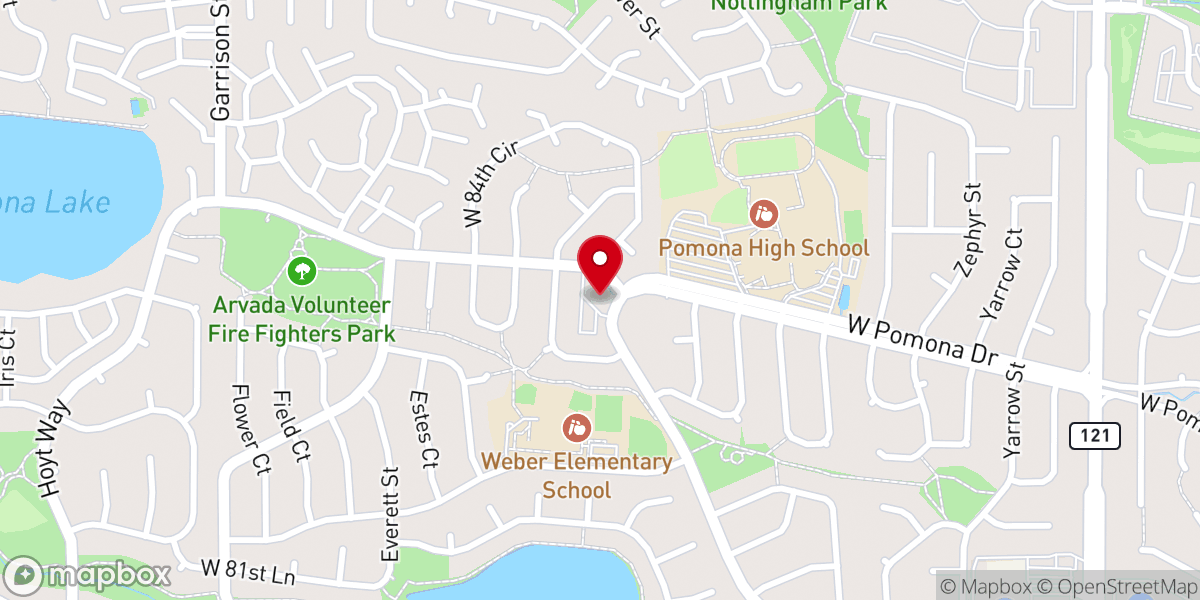 Map showing location of Arvada Baptist Church