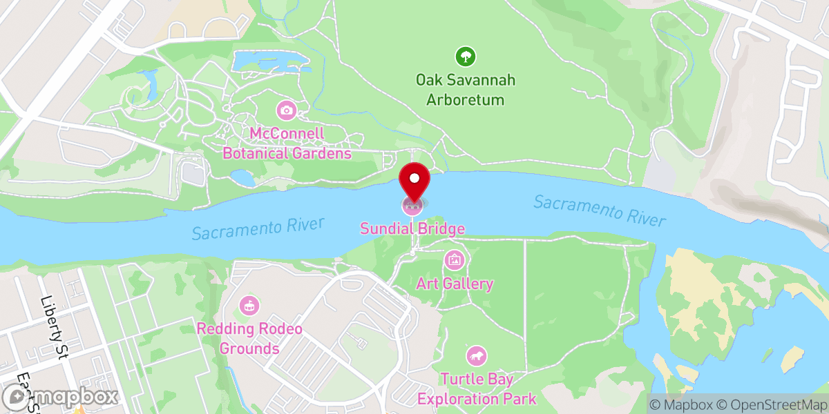 Map showing location of Sundial Bridge