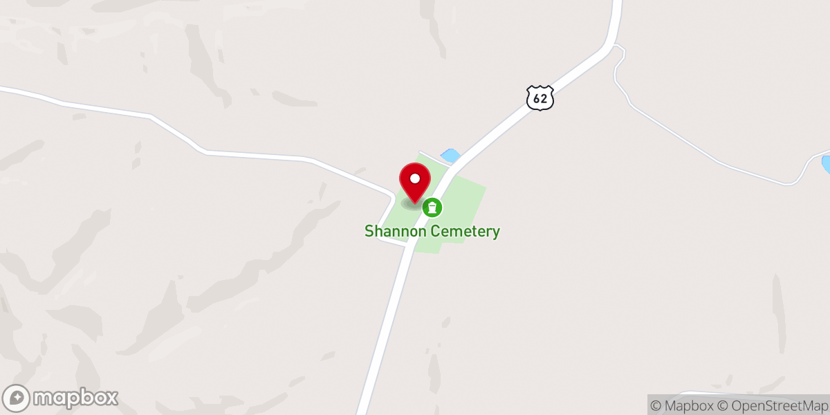 Map showing location of Shannon Methodist Church