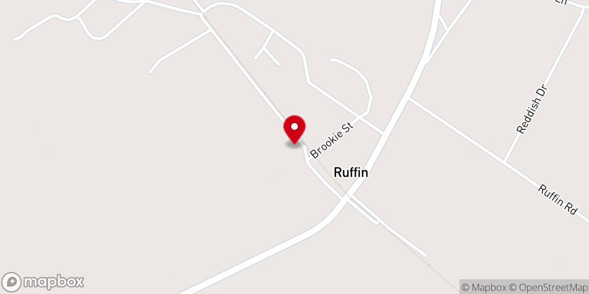 Map showing location of Ruffin Baptist Church