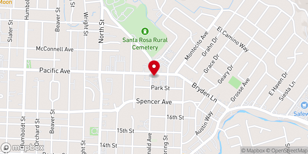 Map showing location of First Presbyterian Church