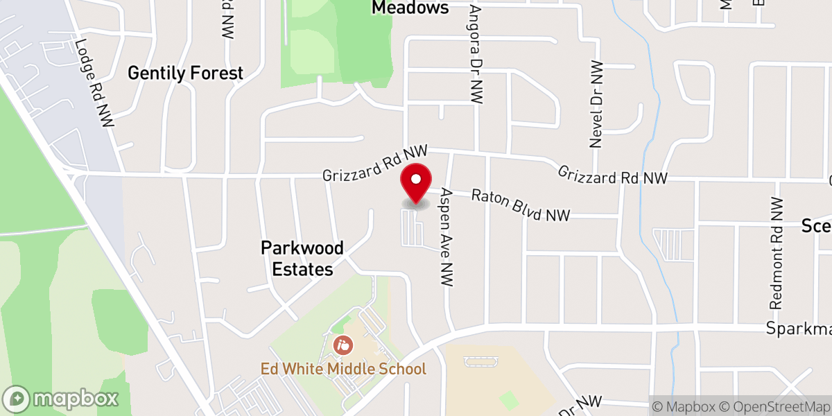 Map showing location of Highlands Baptist Church