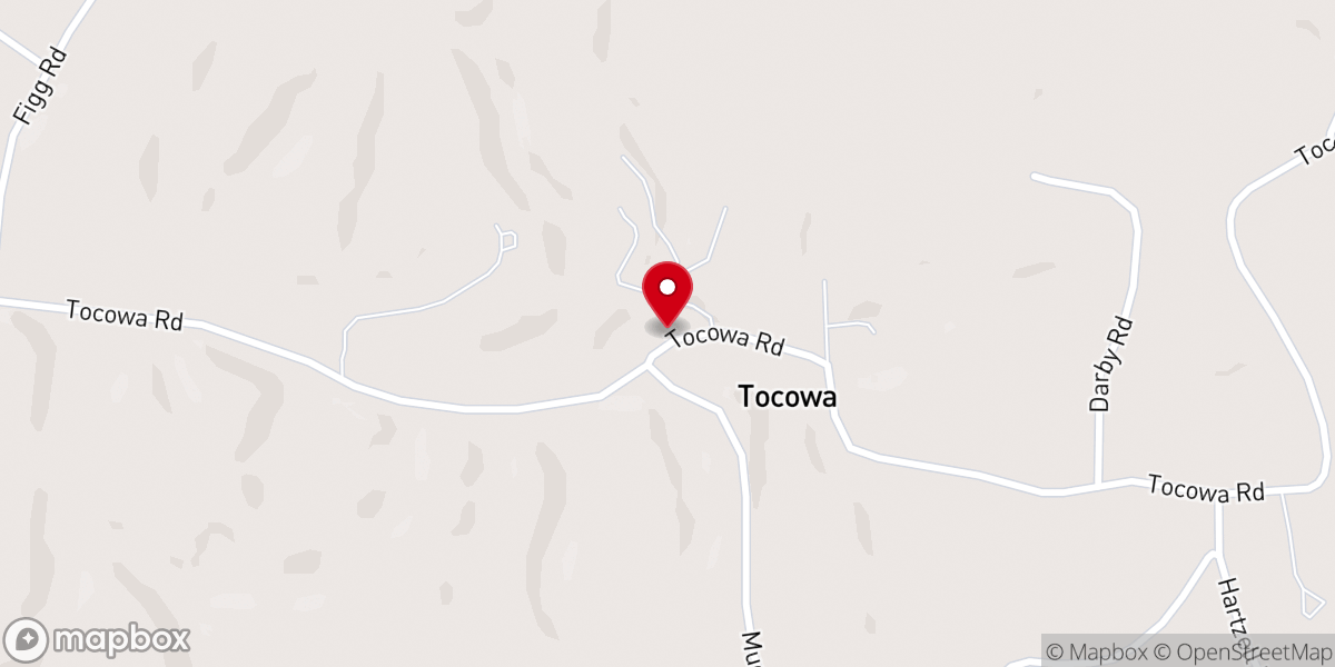 Map showing location of Tocowa Church