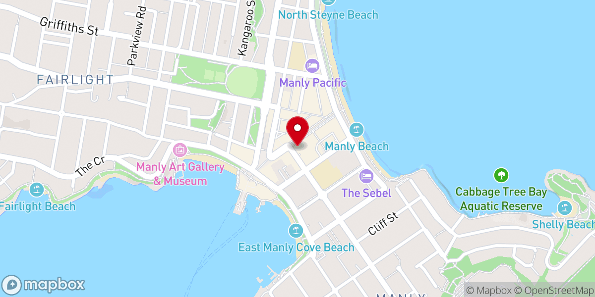 Map showing location of St Matthews Manly