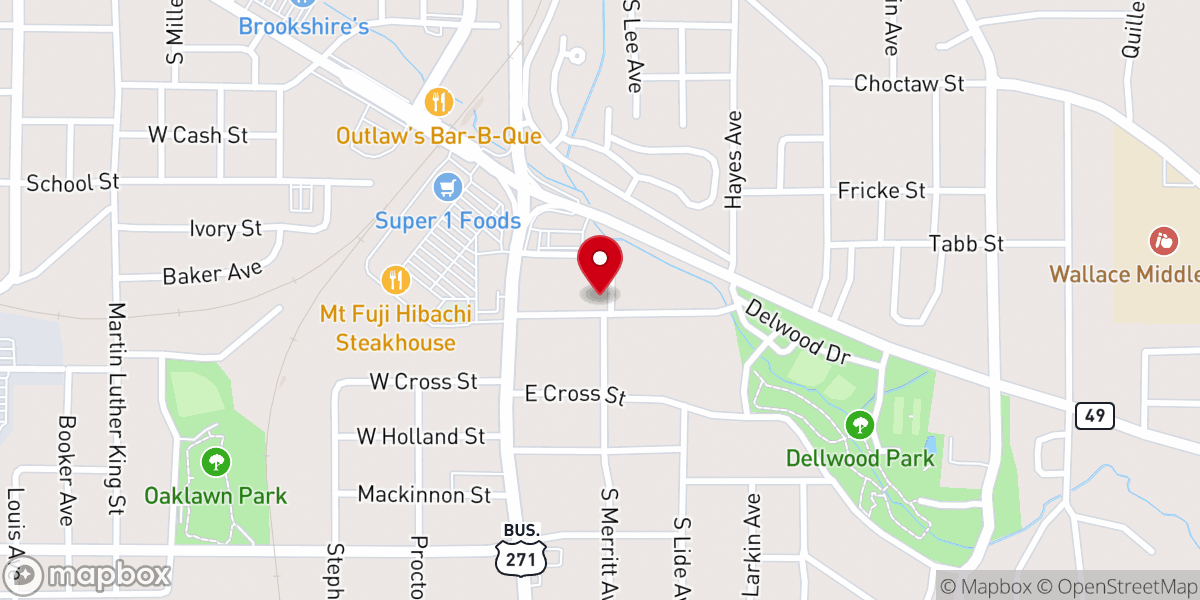 Map showing location of Mt. Pleasant Family Worship Center