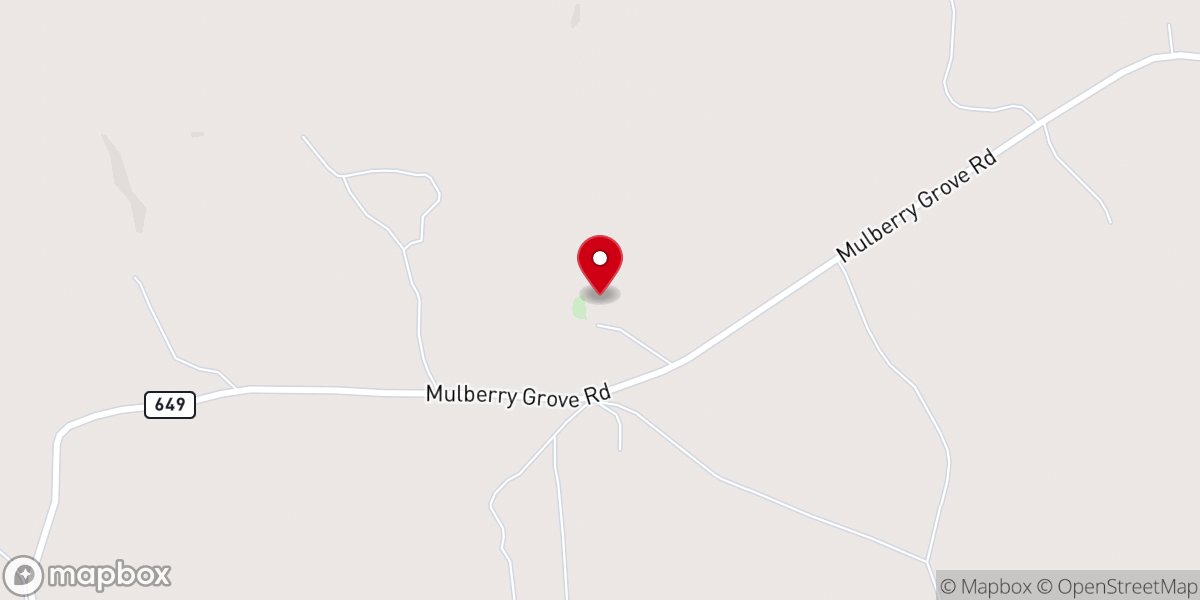 Map showing location of Mulberry Grove Baptist Church