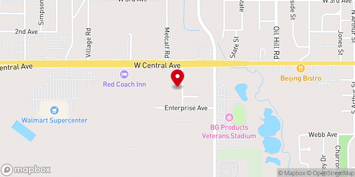 Map showing location of Shaws Pest Control